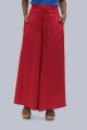 Women's Pocket Broad Belt Palazzo - Cherry Red