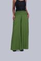 Women's Pocket Broad Belt Palazzo - Dark Green