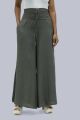 Women's Pocket Broad Belt Palazzo - Dark Grey