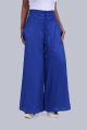 Women's Pocket Broad Belt Palazzo - Royal Blue