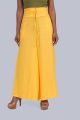 Women's Pocket Broad Belt Palazzo - Yellow