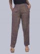 Women's Chex Casual Pant  -Brown