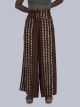 Women Geometrical Printed Broad Belt Palazzo - Brown