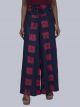 Women Geometrical Printed Broad Belt Palazzo - Navy-Dark Red