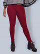 Cotton Ankle Leggings - Maroon