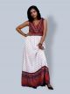 Printed Sleeveless Deep V Neck Maxi Dress 