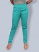Printed Stretchable Pant - Rama Green
