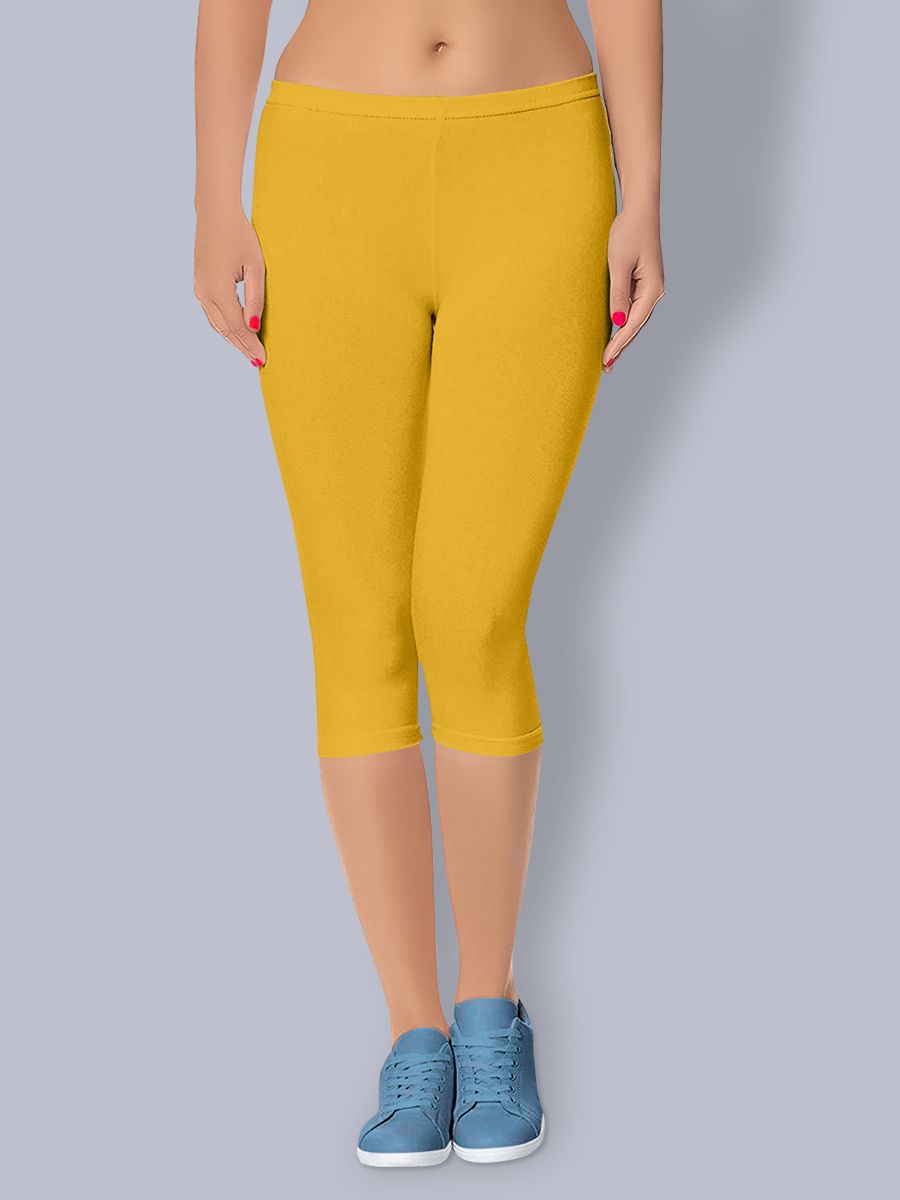 Cotton 3 4th Leggings Yellow Gold