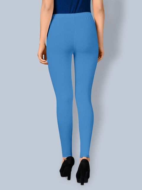 Cotton Ankle Leggings - Baby Blue
