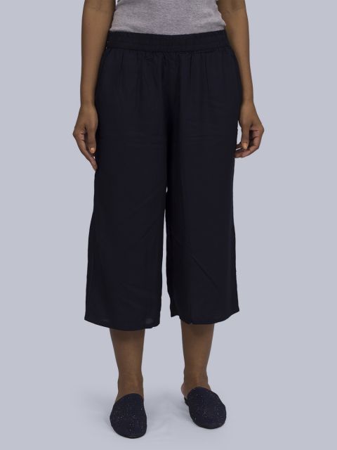 Women's Solid Culottes - Navy