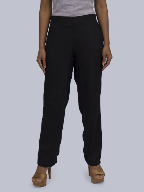 Women's Solid Pant Palazzo - Black