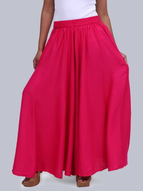 Women's 40 Inch Flared Palazzo - Fuscia