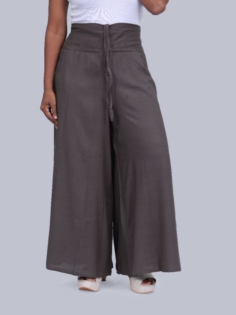 Women's Pocket Broad Belt Palazzo - Ruby Grey