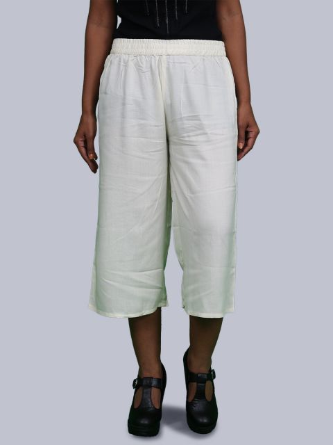 Women's Solid Culottes - Cream