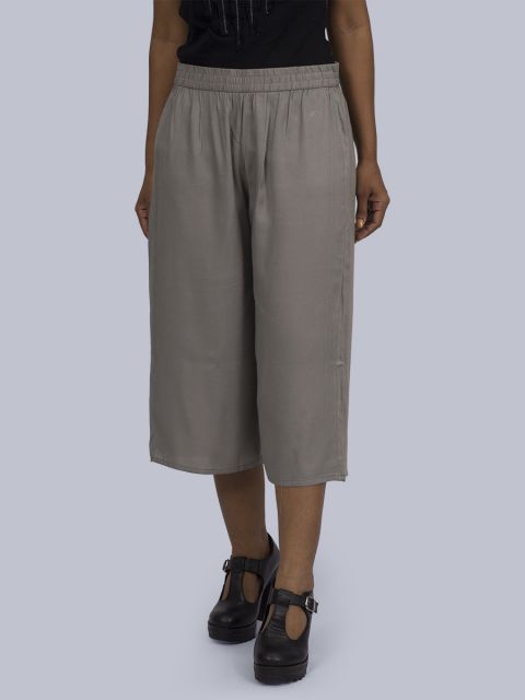Women's Solid Culottes - Grey