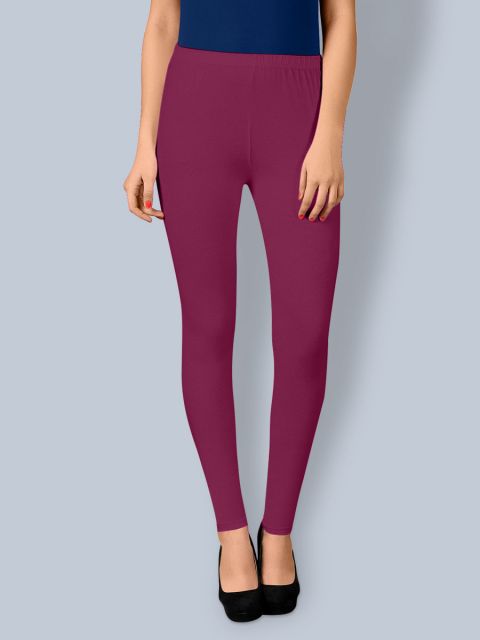 Cotton Ankle Leggings - Grapes