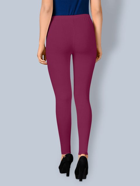 Cotton Ankle Leggings - Grapes