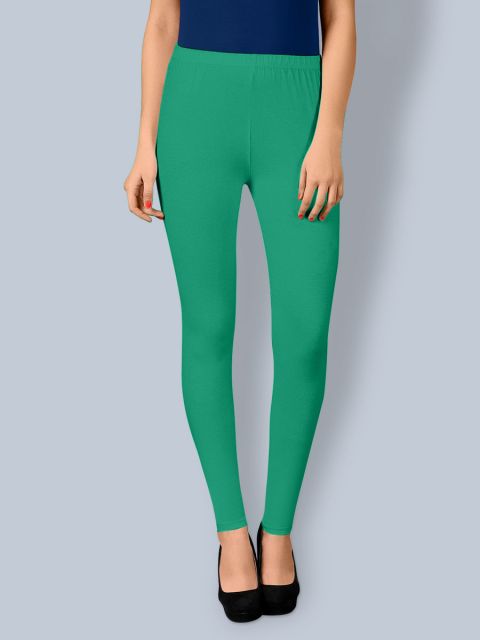 Cotton Ankle Leggings - Grass