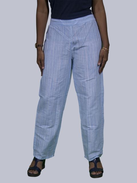Women's Woven Straight Pant - Light Blue