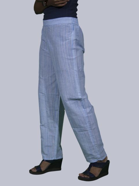 Women's Woven Straight Pant - Light Blue