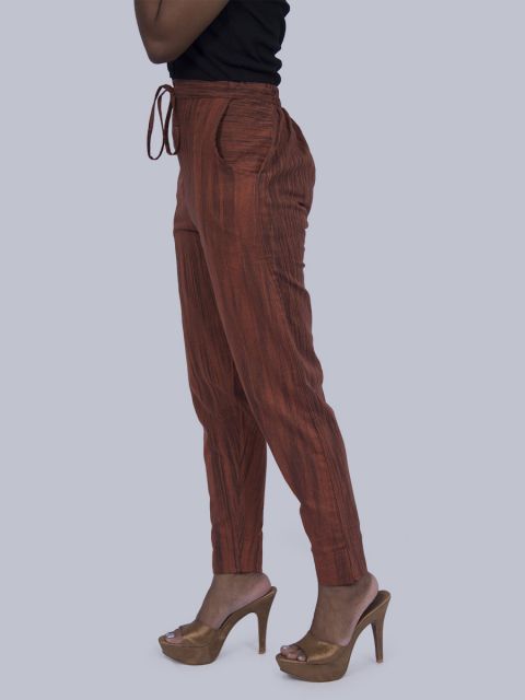 Women South Cotton Straight Pant - Brown
