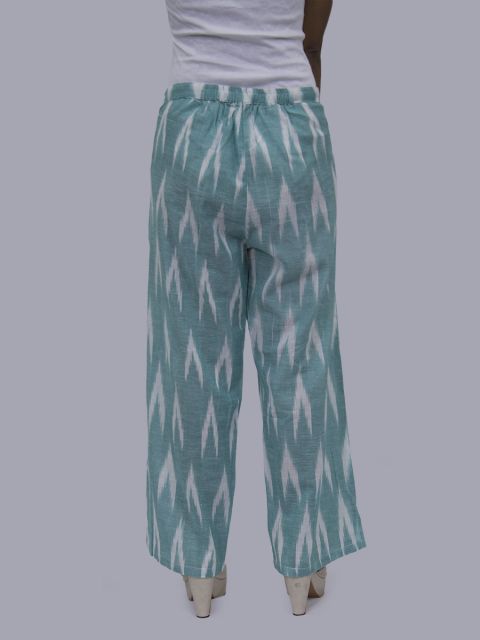 Women Ikat Print Palazzo - Light Green