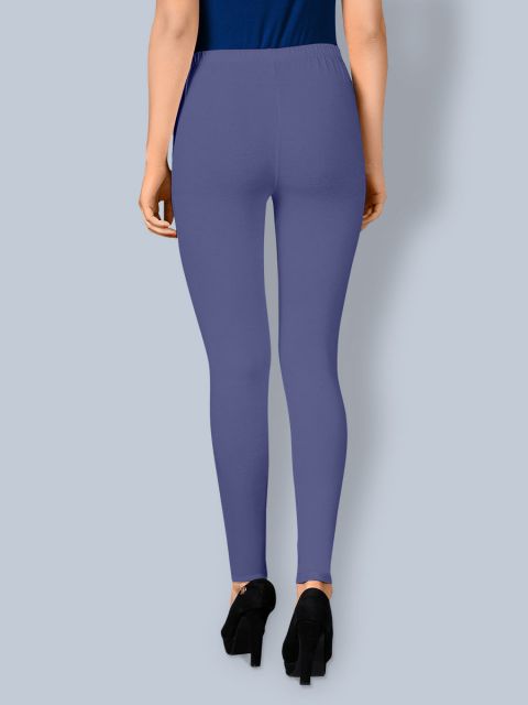 Cotton Ankle Leggings - Light Navy