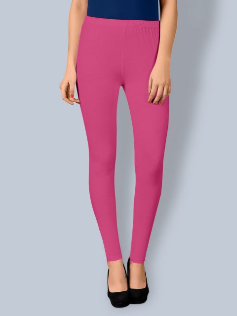 Cotton Ankle Leggings - Pink Flower