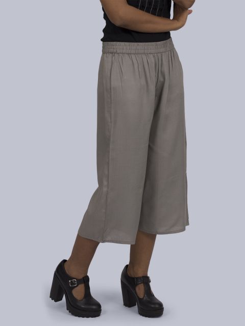 Women's Solid Culottes - Grey