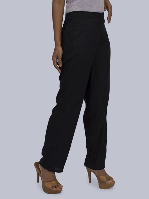 Women's Solid Pant Palazzo - Black