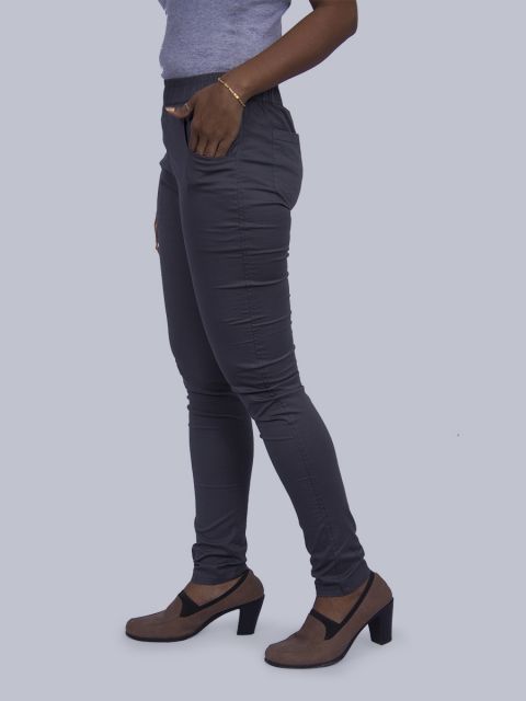 Solid Stretchable Pant - Dark Grey