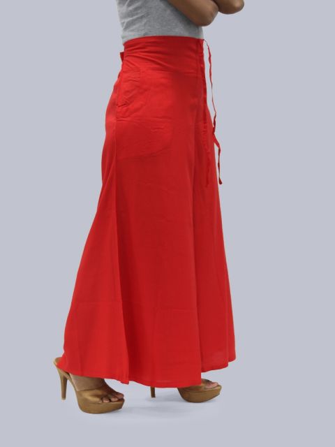Women's Pocket Broad Belt Palazzo - Red