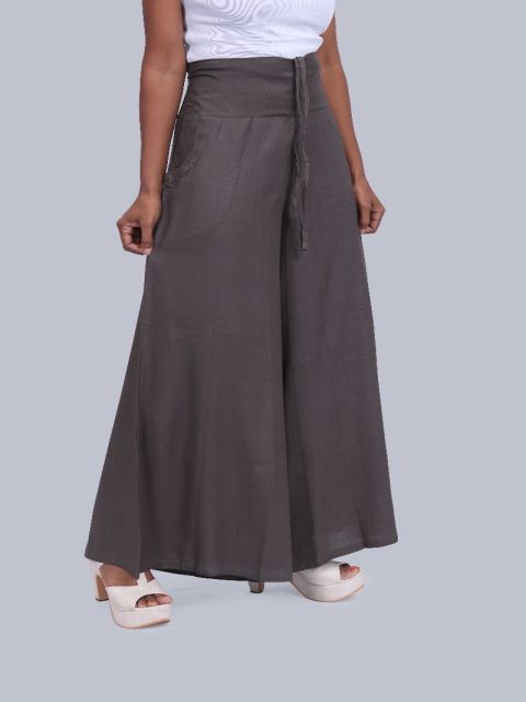 Women's Pocket Broad Belt Palazzo - Ruby Grey