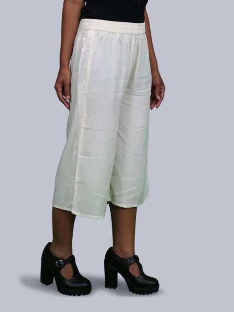 Women's Solid Culottes - Cream
