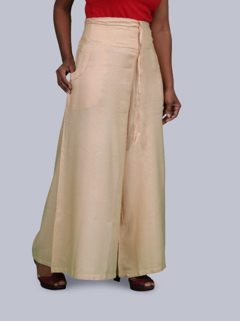 Women's Pocket Broad Belt Palazzo - Beige