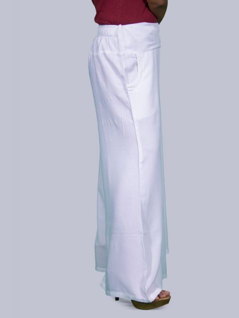 Women's Pocket Broad Belt Palazzo - White