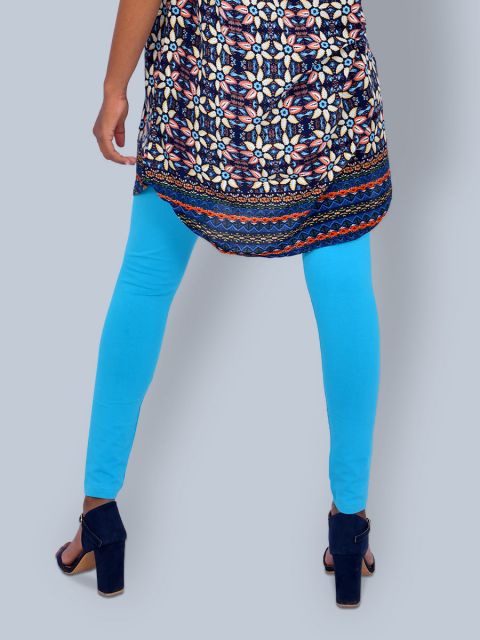 Cotton Ankle Leggings - Blue Ice