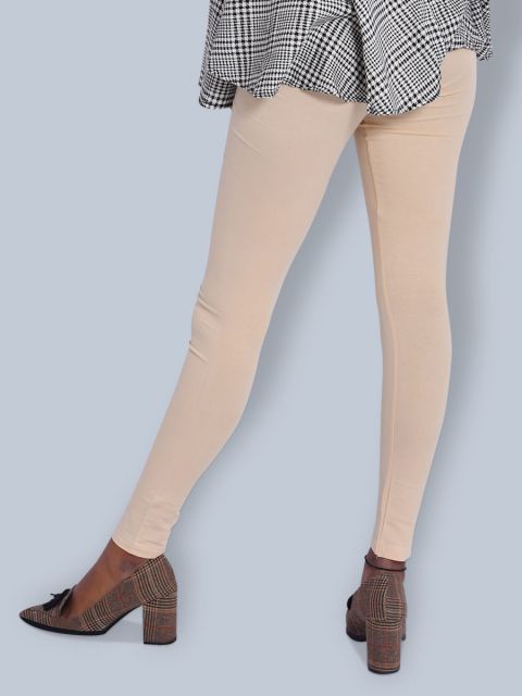 Cotton Ankle Leggings - Beige