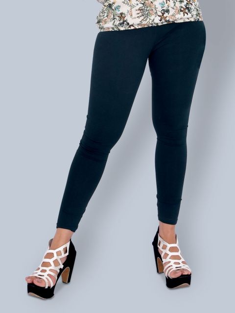 Cotton Ankle Leggings - Olive Green