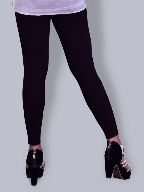 Cotton Ankle Leggings - Black