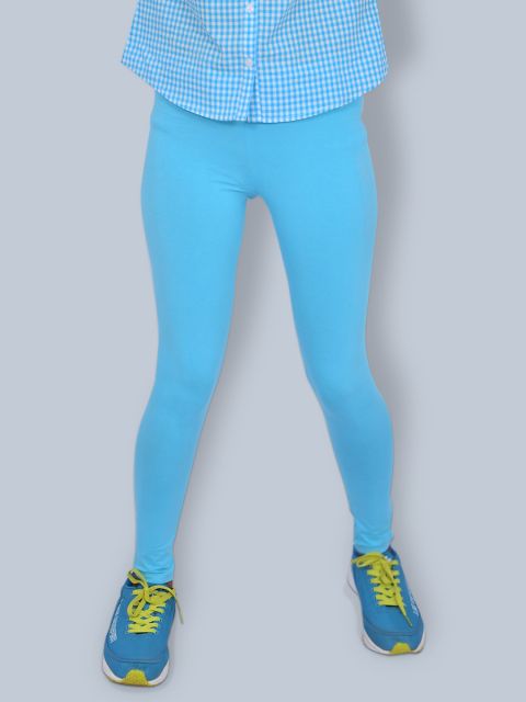 Cotton Ankle Leggings - Sky Blue