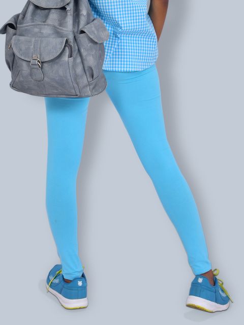 Cotton Ankle Leggings - Sky Blue