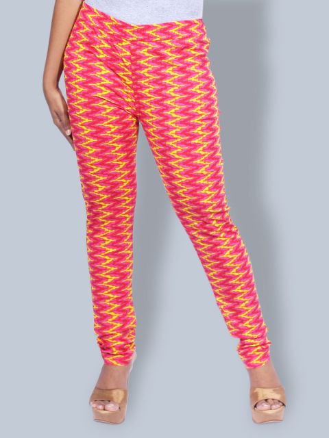 Printed Stretchable Pant - Rani Yellow