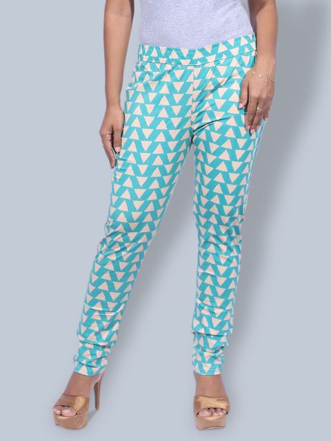 Printed Stretchable Pant - Sea Green