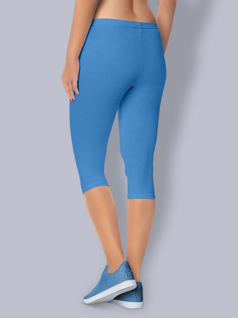 Cotton 3/4th Leggings - Baby Blue