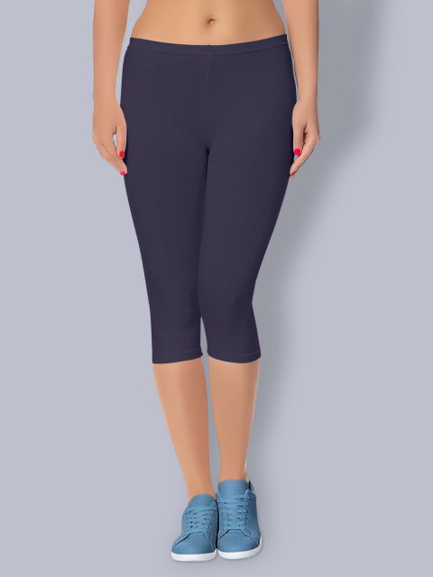 Cotton 3/4th Leggings - Dark Navy